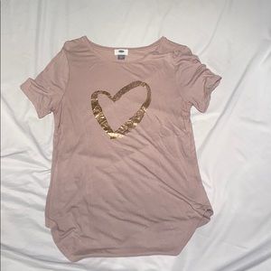 Never worn shirt with gold heart!